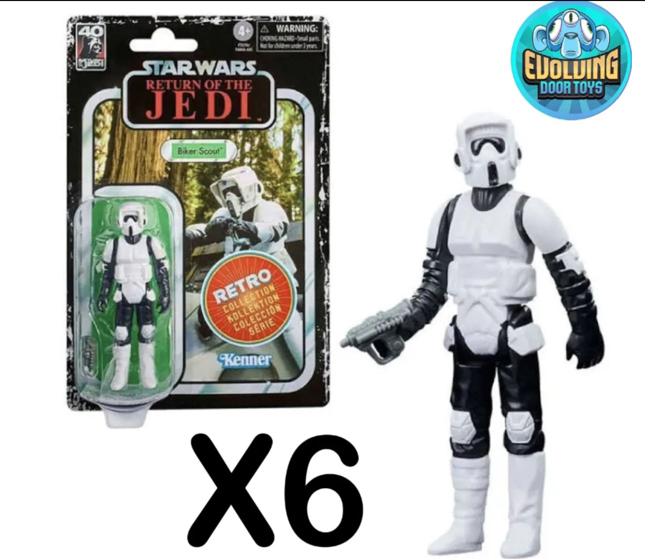 Hasbro Kenner Star Wars Retro Collection Return of the Jedi Biker Scout 6 Lot