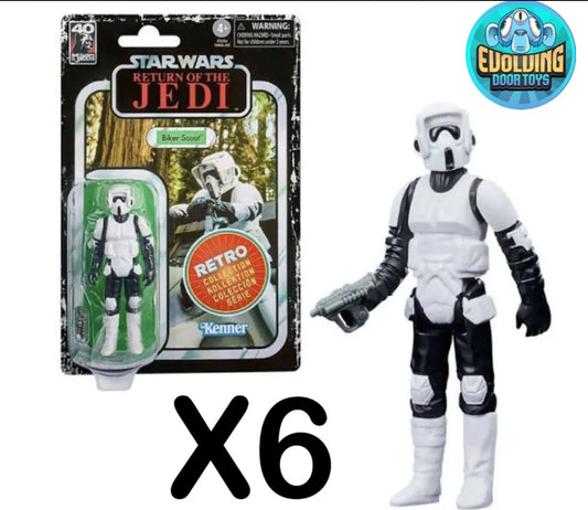 Hasbro Kenner Star Wars Retro Collection Return of the Jedi Biker Scout 6 Lot